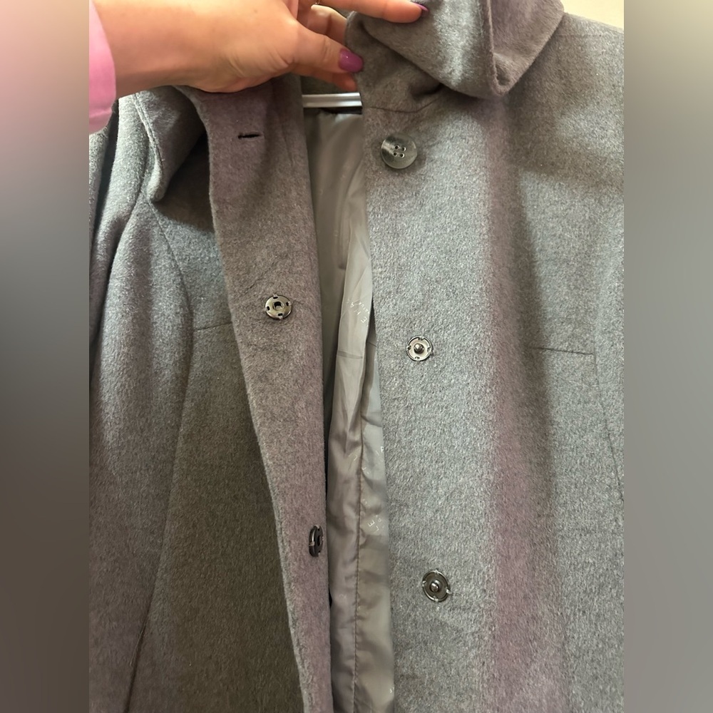 Cole Haan Signature Gray Wool Blend Coat Women’s Size 10 Classic Winter Jacket - Picture 4 of 9